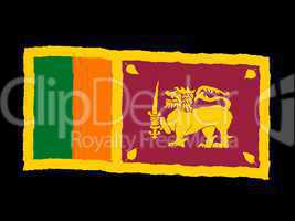 Handdrawn flag of Sri Lanka
