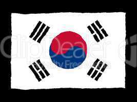 Handdrawn flag of South Korea