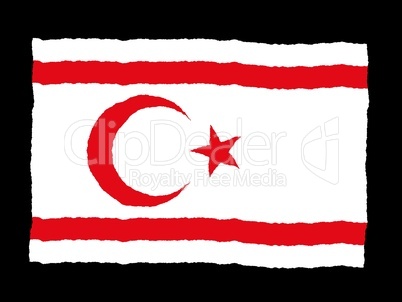Handdrawn flag of Turkish Republic Northern Cyprus