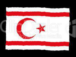 Handdrawn flag of Turkish Republic Northern Cyprus