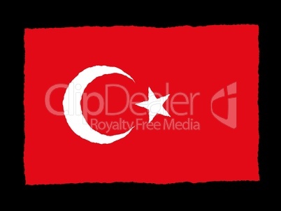 Handdrawn flag of Turkey