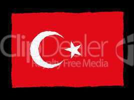 Handdrawn flag of Turkey