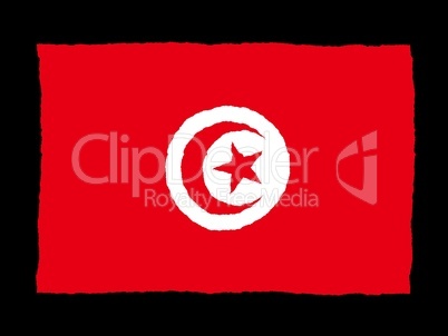 Handdrawn flag of Tunisia Handdrawn flag of Tunisia