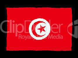 Handdrawn flag of Tunisia