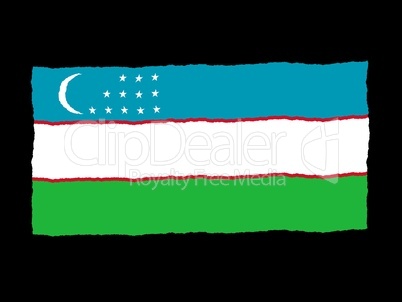 Handdrawn flag of Uzbekistan