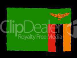 Handdrawn flag of Zambia