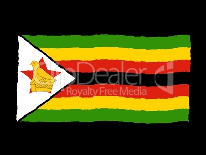 Handdrawn flag of Zimbabwe