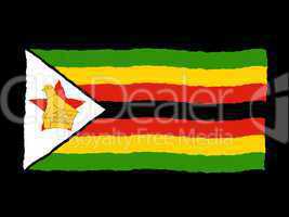 Handdrawn flag of Zimbabwe
