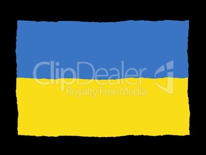 Handdrawn flag of Ukraine