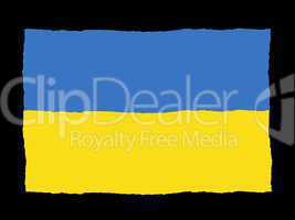 Handdrawn flag of Ukraine