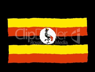 Handdrawn flag of Uganda