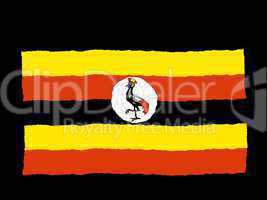 Handdrawn flag of Uganda