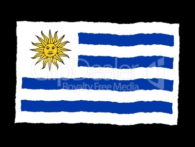 Handdrawn flag of Uruguay
