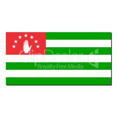 The national flag of Abkhazia - with shadow over white backgroun