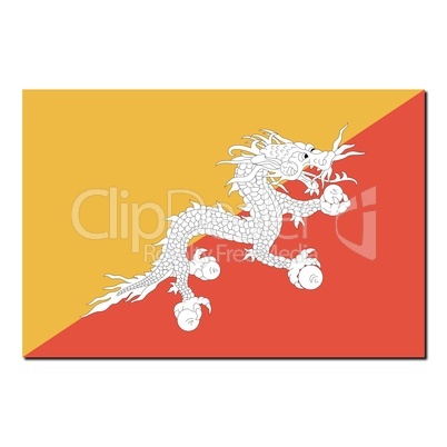 The national flag of Bhutan