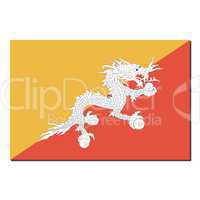 The national flag of Bhutan