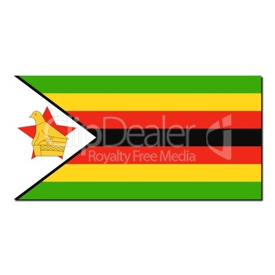 The national flag of Zimbabwe