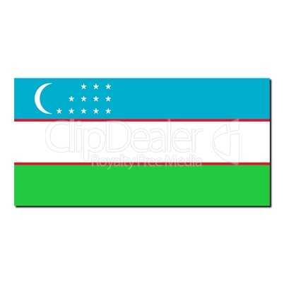 The national flag of Uzbekistan