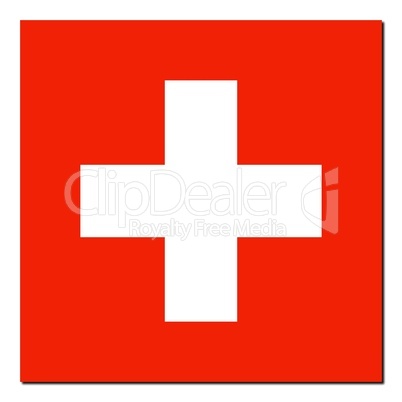 The national flag of Switzerland