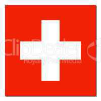 The national flag of Switzerland