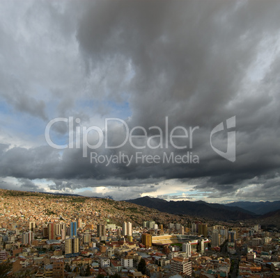 Panoramic view of La Paz, Bolivia