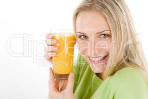 Healthy lifestyle - woman with orange juice