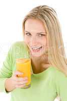 Healthy lifestyle - woman with orange juice