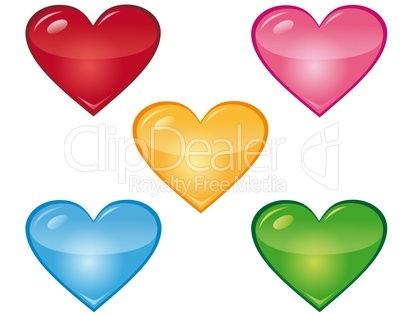 Herzen in verschiedenen Farben