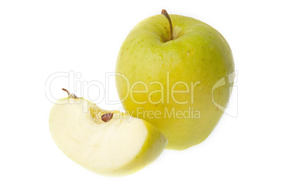 Whole and half apple