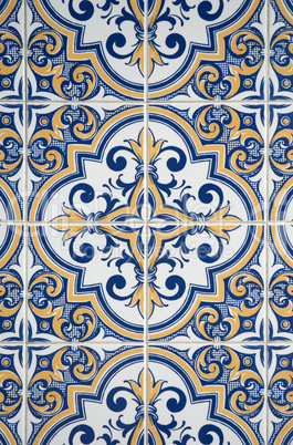 Traditional Portuguese glazed tiles