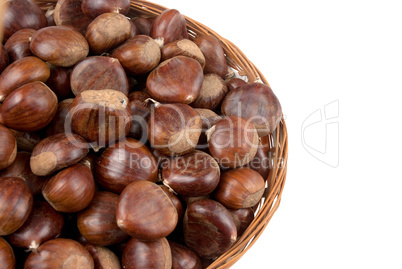 Wicker basket with chestnuts