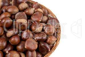 Wicker basket with chestnuts