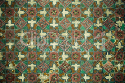 Tiled background with oriental ornaments .