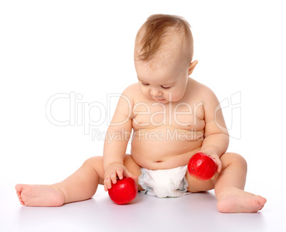 Little child with apple