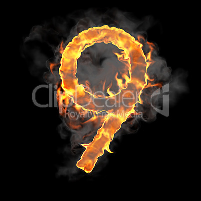 Burning and flame font 9 numeral