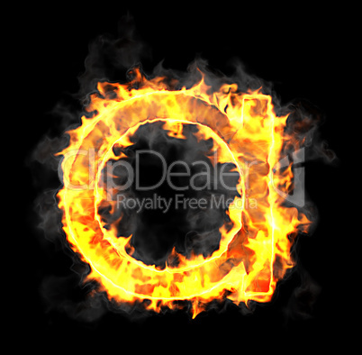 Burning and flame font A letter