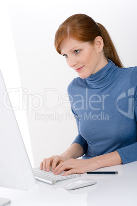 Modern office - young business woman work