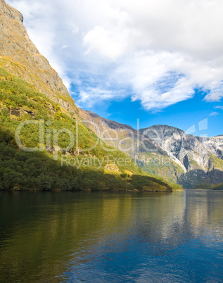 Norwegian fjords in autumn: Mountains and sky