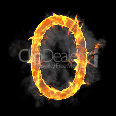 Burning and flame font 0 numeral