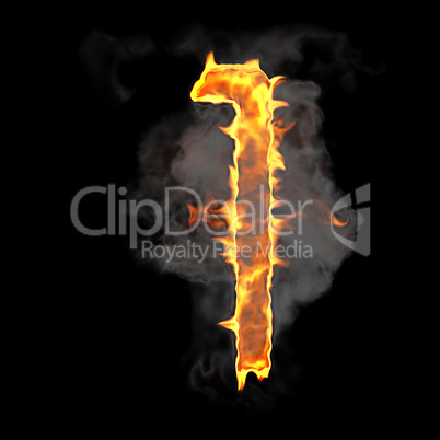 Burning and flame font 1 numeral