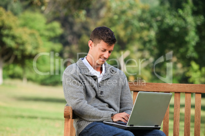 Man working on his laptop