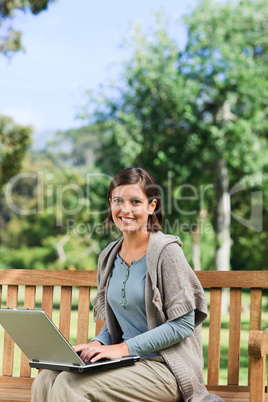 Young woman working on her laptop