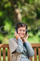 Woman listening to some music