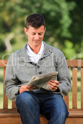 Man making his crossword