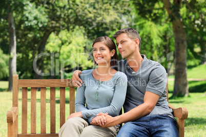 Man hugging his girlfriend