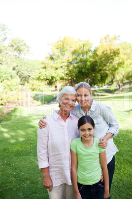 Cute family in the park