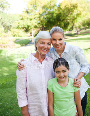 Cute family in the park