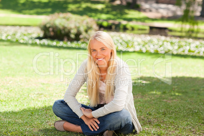 Woman sitting in the park