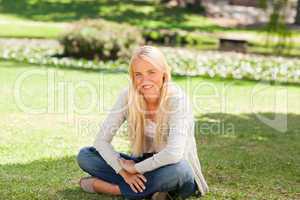 Woman sitting in the park