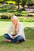 Woman sitting in the park